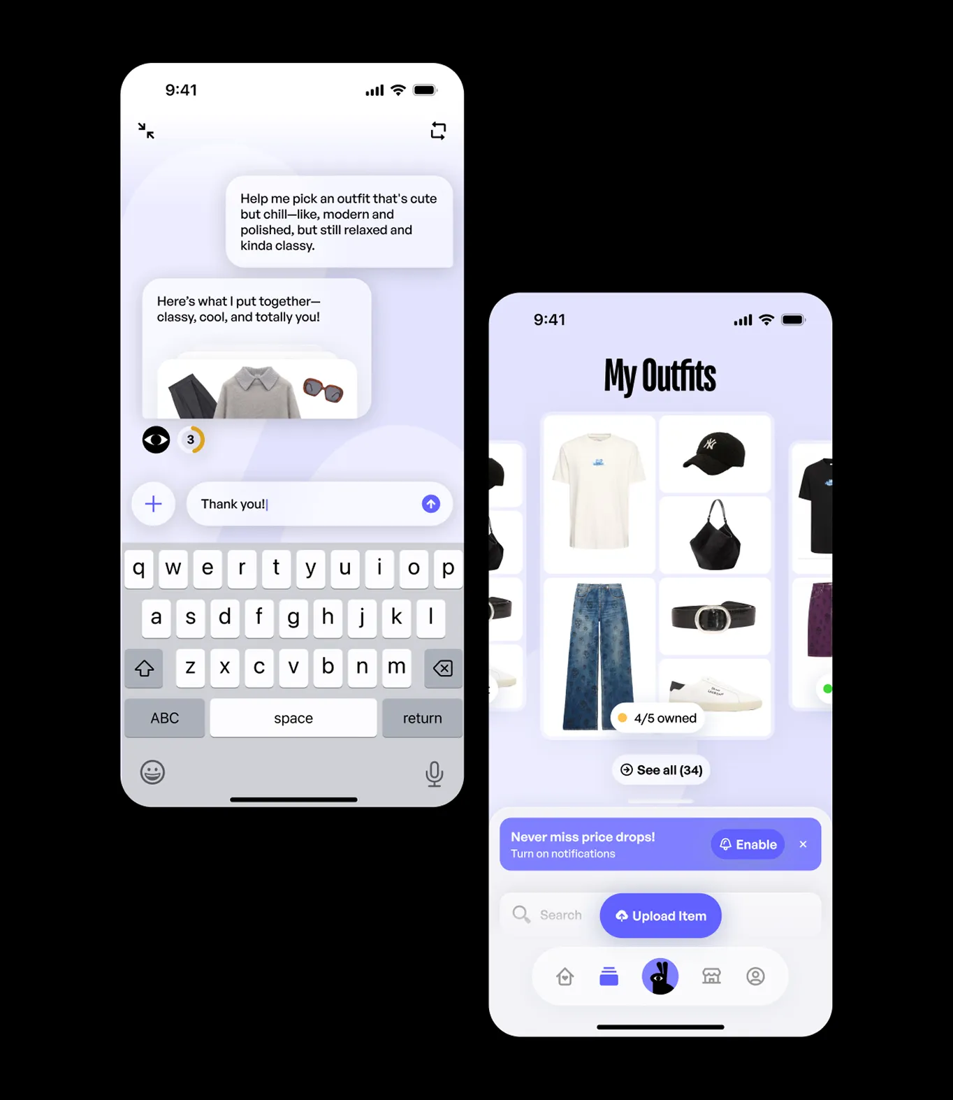 Estyl Outfit of the Day home screen mobile UI
